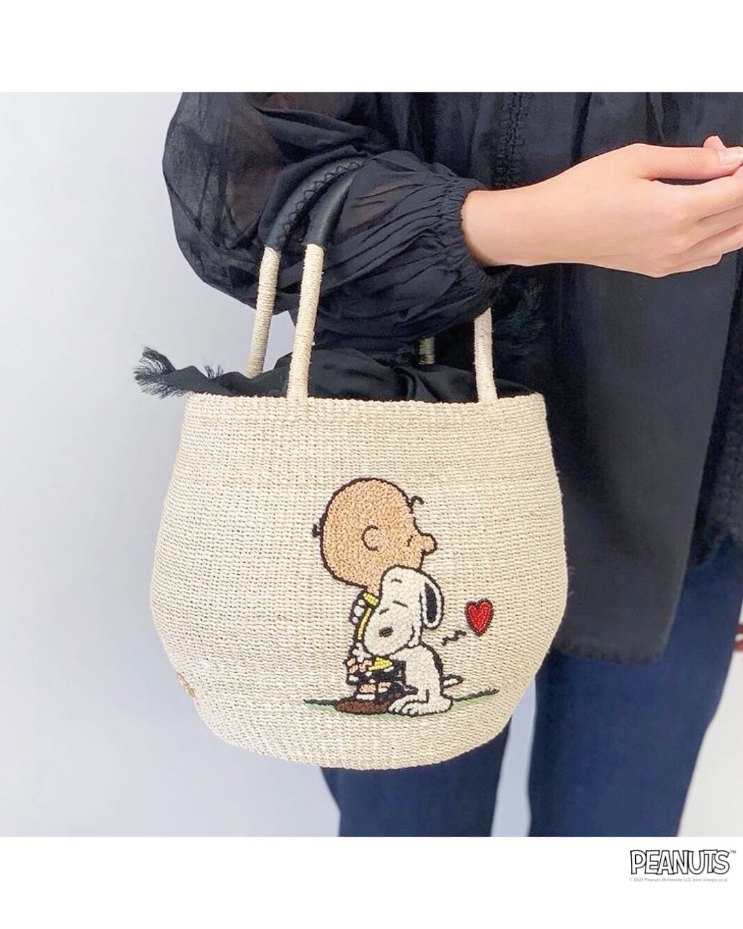 VIOLAd'ORO(ヴィオラドーロ) 『MIRO』 Abaca Handle Bag Snoopy ...