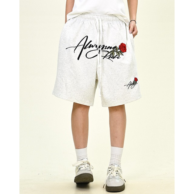 rose half sweatpants　ローズハーフスウェットパンツ　J1063