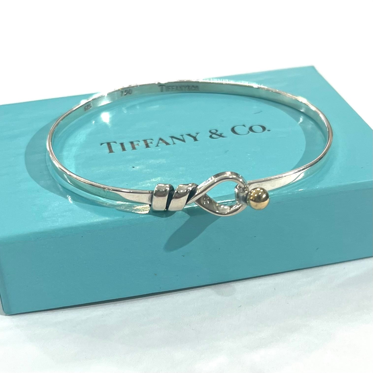 TIFFANY&CO.】2503 オープン フックバングル／シルバー925×K18YG／洗練