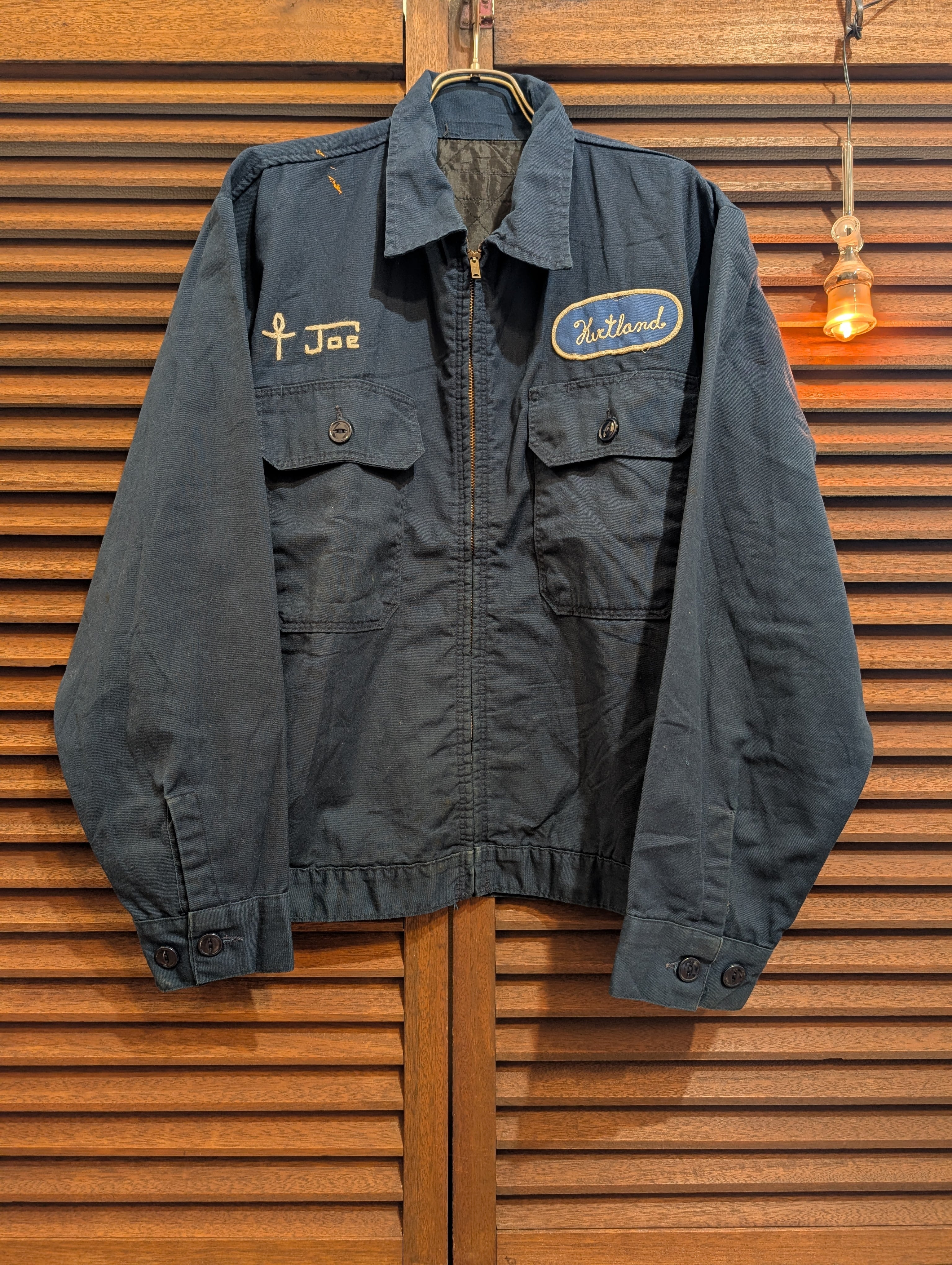 70\u0027s -80s USA ワークジャケット SCOVILL ZIP L ネイビー 濃紺