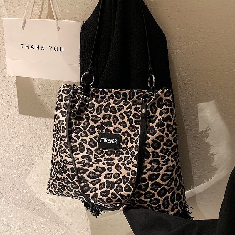オータムウィンターレディースカジュアルレオパードプリント柄ショルダーバッグ 秋物 冬物 トートバッグ Tiancai_Wing_Bag72124617100