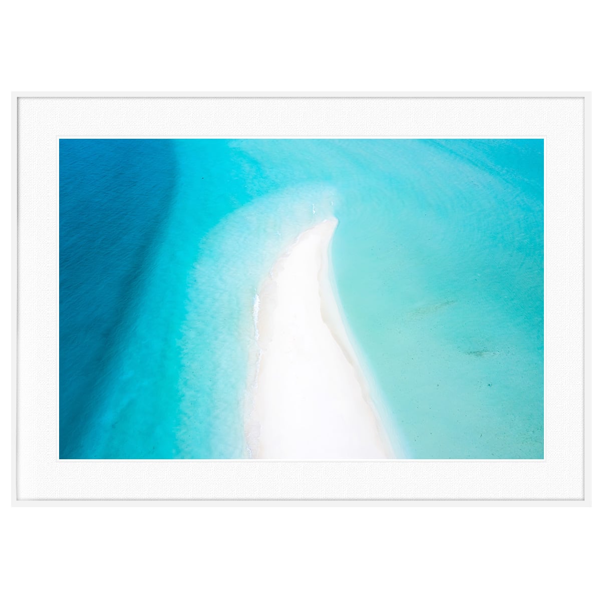 夏写真 モルディブ諸島 ラグーン インテリアアートポスター額装 AS0326