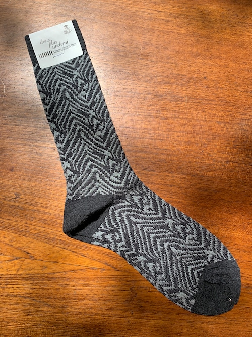 deux plus undemi　TIGER SOCKS (T.GRAY/CHARCOAL)