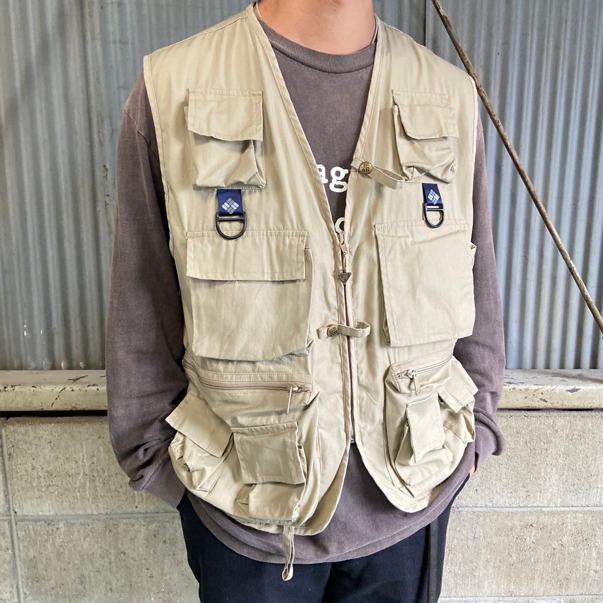 90年代 Columbia コロンビア PFG 多ポケット フィッシングベスト 