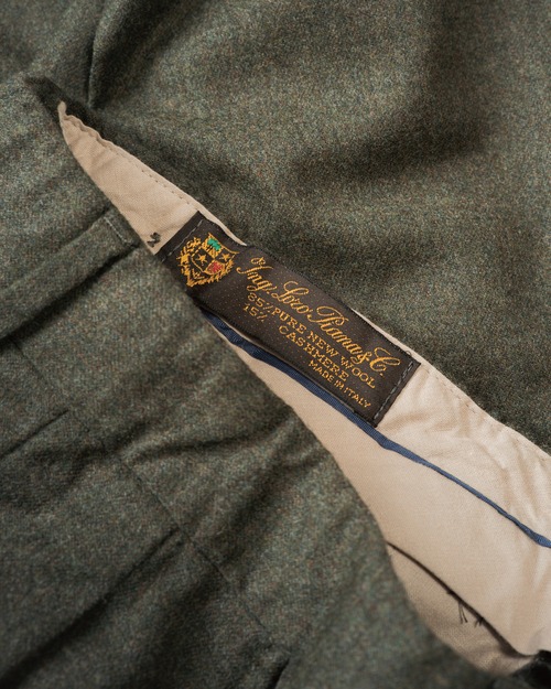 [Late 80's-Early 90's] "David Burnett / Loro Piana Fabric"Wool Cashmere 2-Pleat Trousers (Made in Italy)