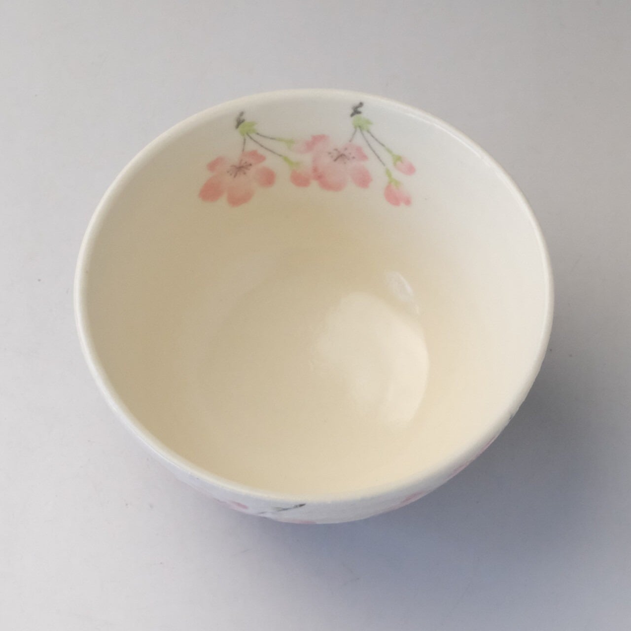 城山桜 茶碗 美濃焼（日本製）｜桜柄 抹茶茶碗｜春の茶道・おうち抹茶