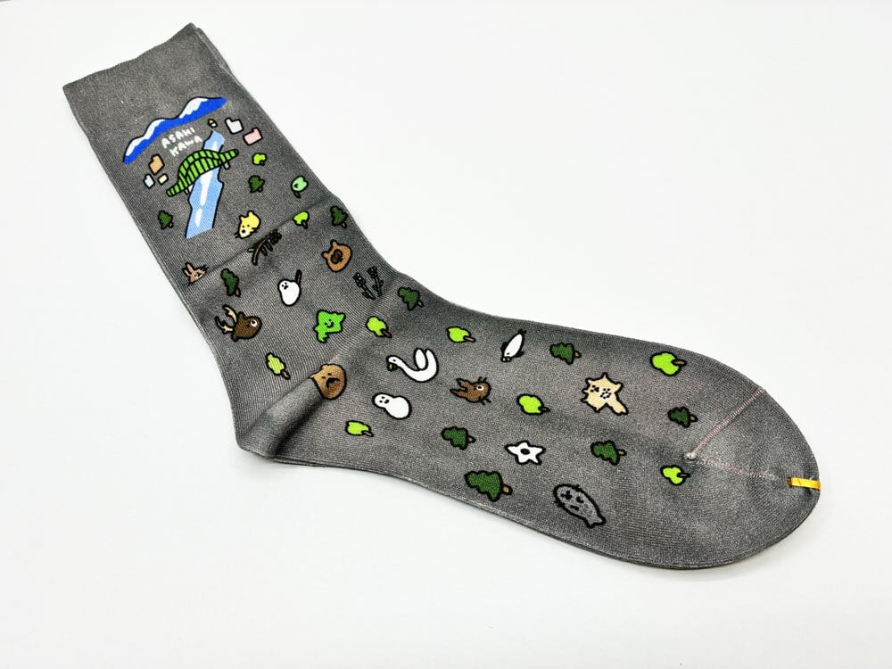 旭川 プリント総柄靴下 灰色 / 靴下 / アッコモン
