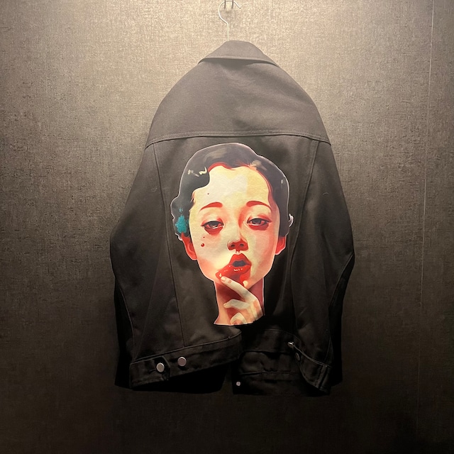 handmade black vintage denim jacket handmade black vintage denim jacket