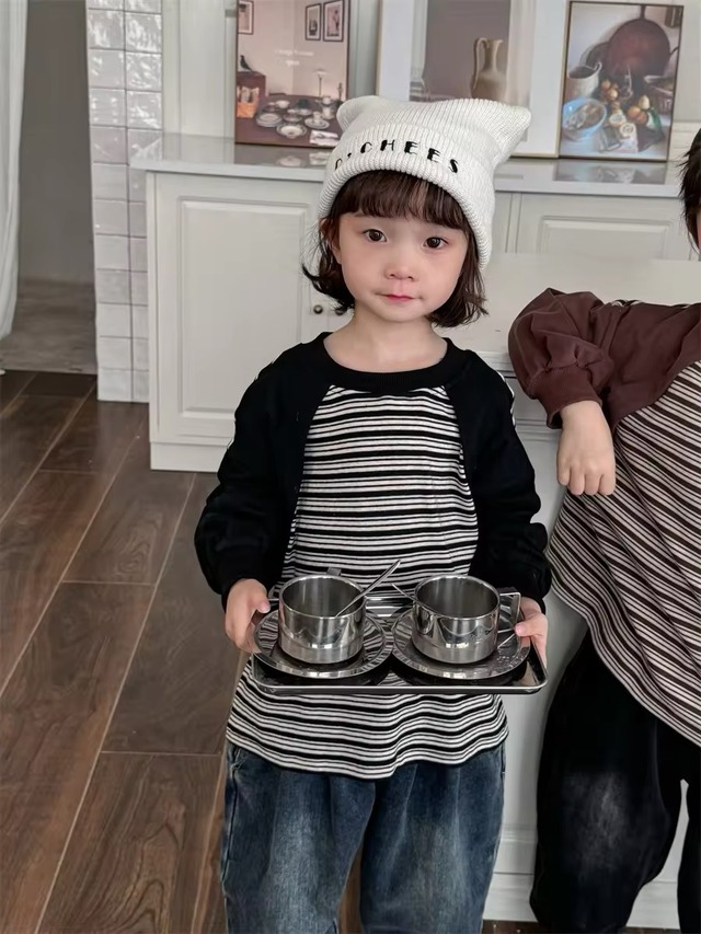 【取寄】スッキリ決まるちょっと変わったボーダートップス