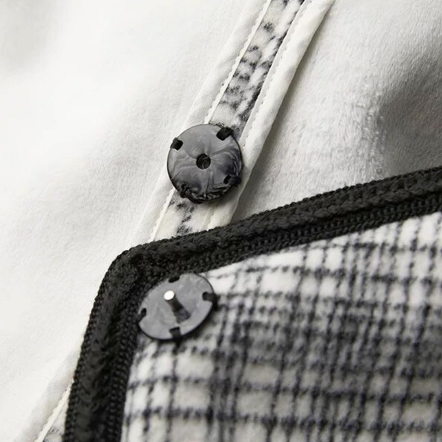 Soft plaid drape toggle jacket C1374