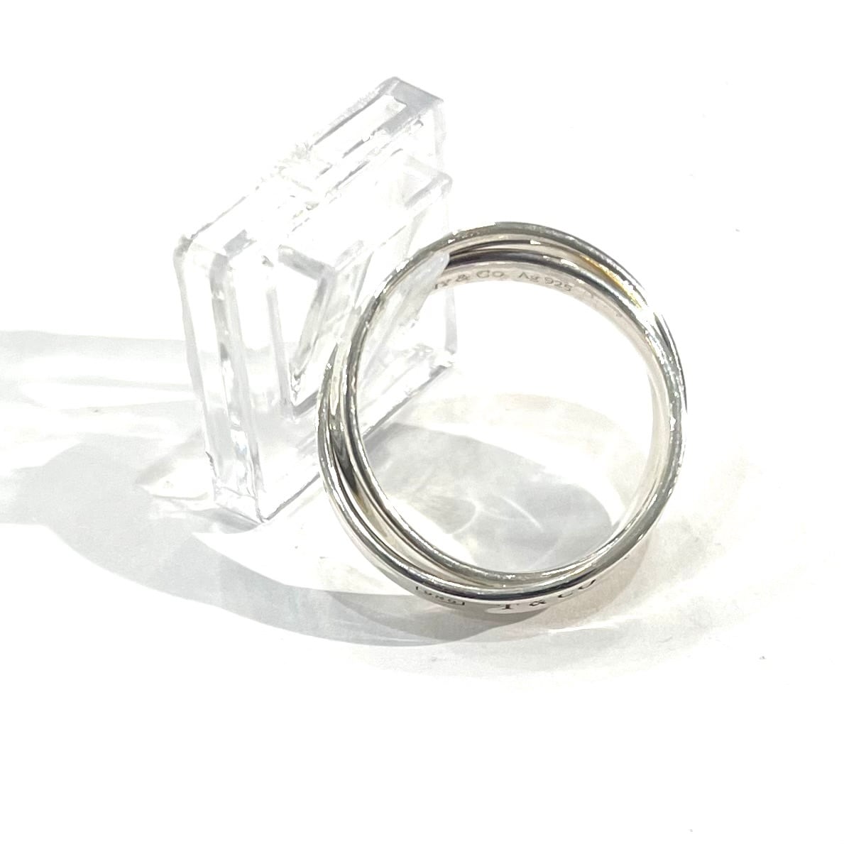 希少【TIFFANY&CO.】【20号】 名品 インターロッキング ダブルリング