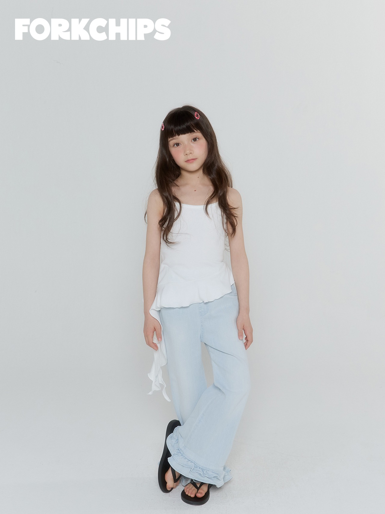 [FORKCHIPS] Unbal Ruffle Sleeveless (JS/JM/JL/JXL) / [포크칩스] 언발러플나시 (JS/JM/JL/JXL)