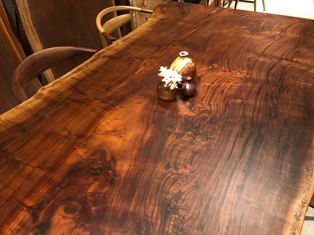 クラロウォールナット_2100×1300-1040-970×50_横浜元町店_テーブル天板