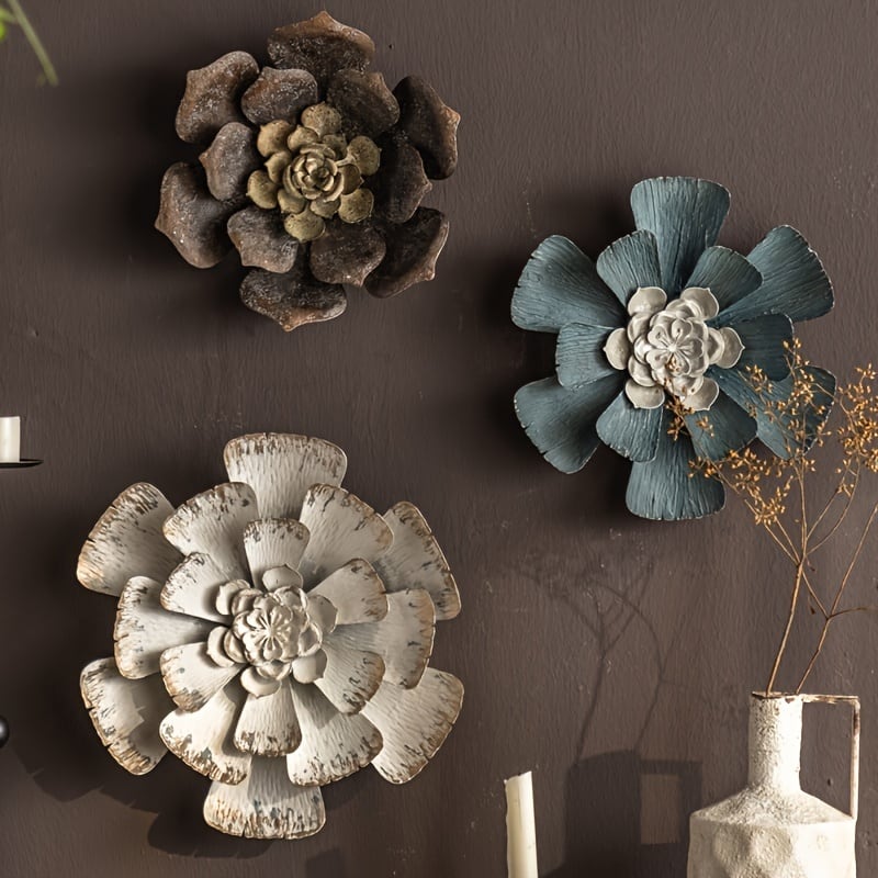 ウォールアート 花 メタル アンティーク風 壁掛け モダン 北欧