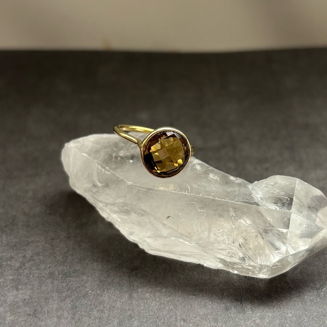 【round ring】~シトリン/スモーキークォーツ~