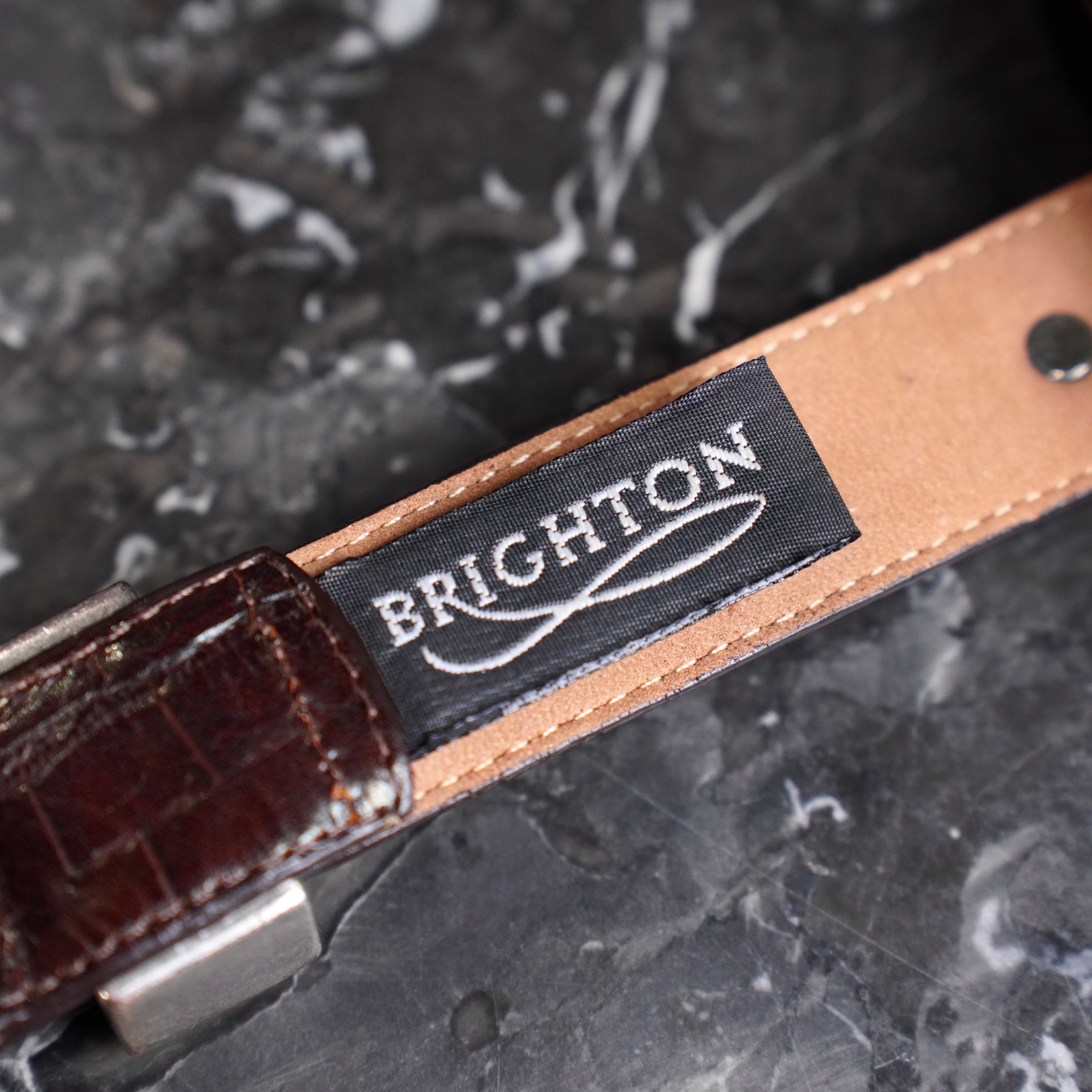 USA VINTAGE BRIGHTON BUCKLE DESIGN LEATHER BELT/アメリカ古着