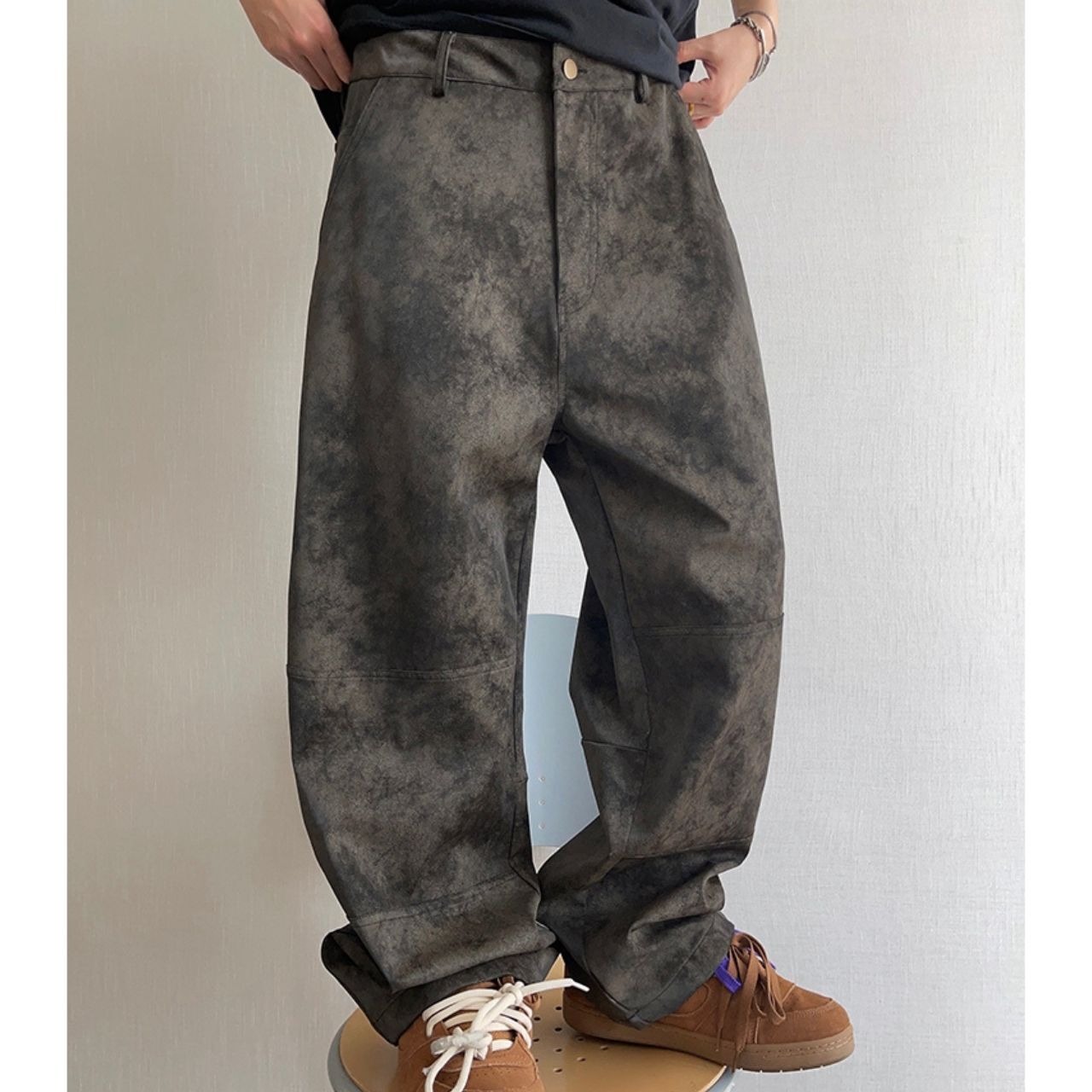 スエード風マーブルルーズパンツ　1159