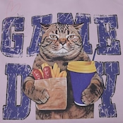 キジトラマニア めっちゃかわいいキジトラさんのプリント プルオーバー トレーナー パープル