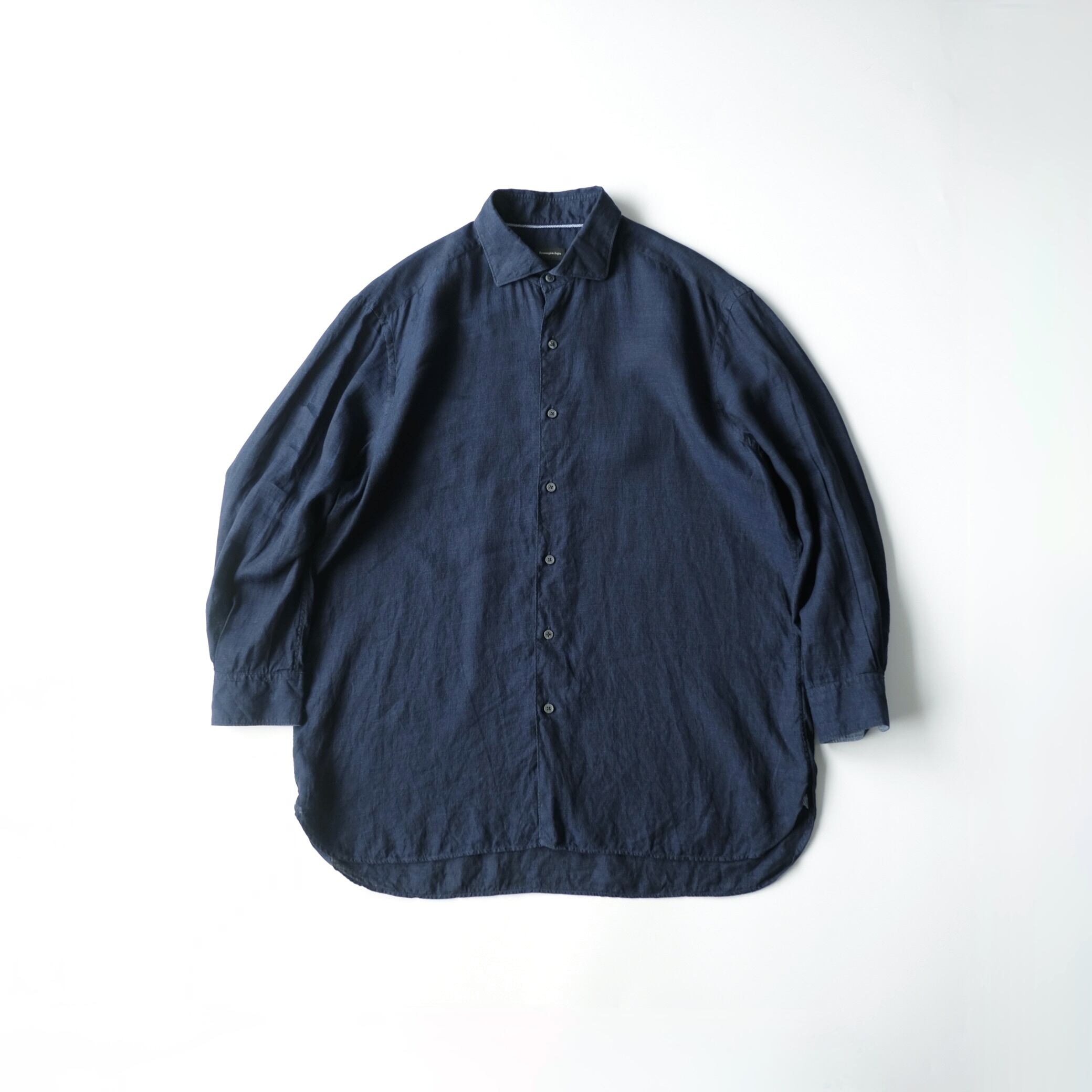 トップス Ermenegildo Zegna Linen L/S Shirt Navy Ermenegildo Zegna】Linen L/S Shirt Navy XXL | RE:FOUND