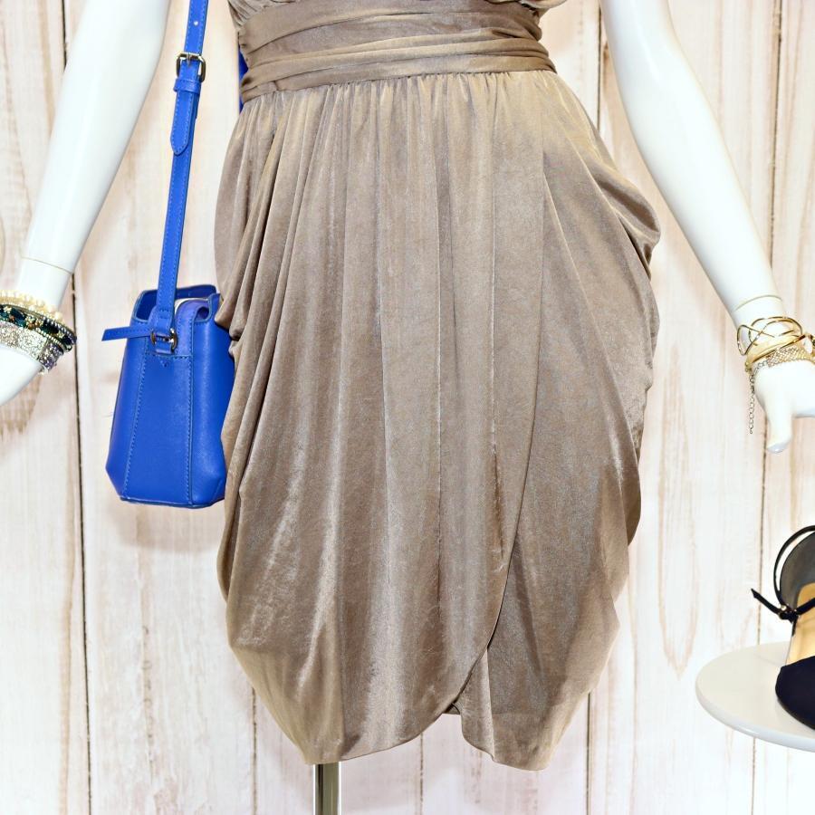 エポカ ドレープドレス M シャンパンゴールド 伸縮素材 チューリップ