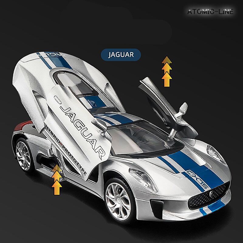 クラシックカーキット 1:18 ジャガー C-X75 合金製フルメタルブラック