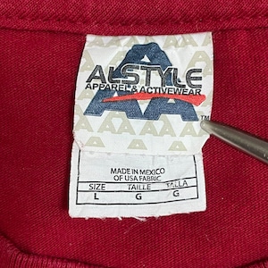 【AAA】カナダ ナイアガラの滝 刺繍ロゴ Tシャツ LARGE レッド CANADA Niagara Falls レッド メキシコ製 US古着