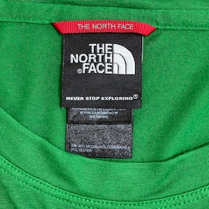 【THE NORTH FACE】2XL ビッグシルエット Tシャツ ワンポイント ハーフドームロゴ ラグラン グリーン COOLMAX アウトドア 半袖 夏物 US古着