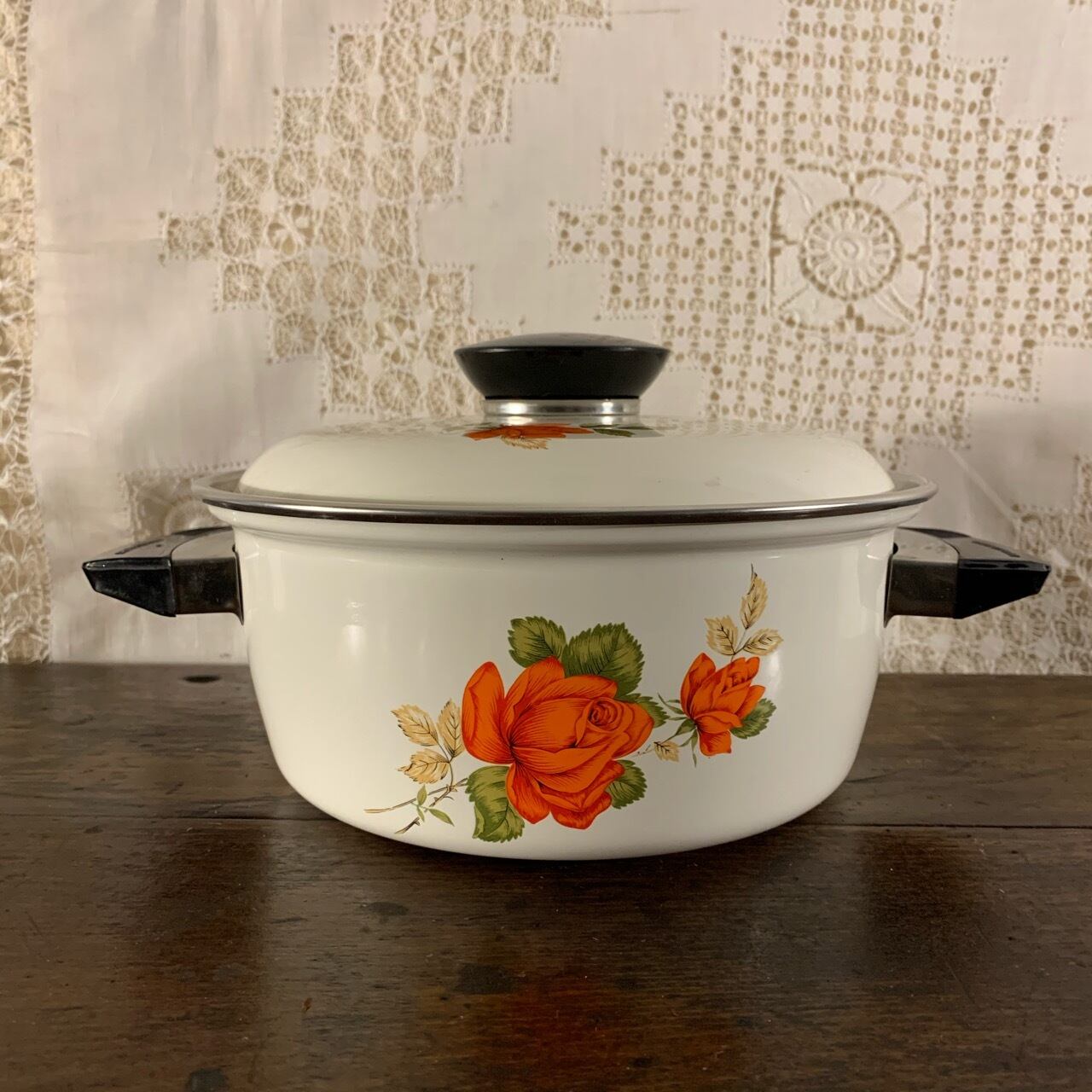 昭和レトロ MARUBISHI ホーロー両手鍋 ビンテージ | ansorbet