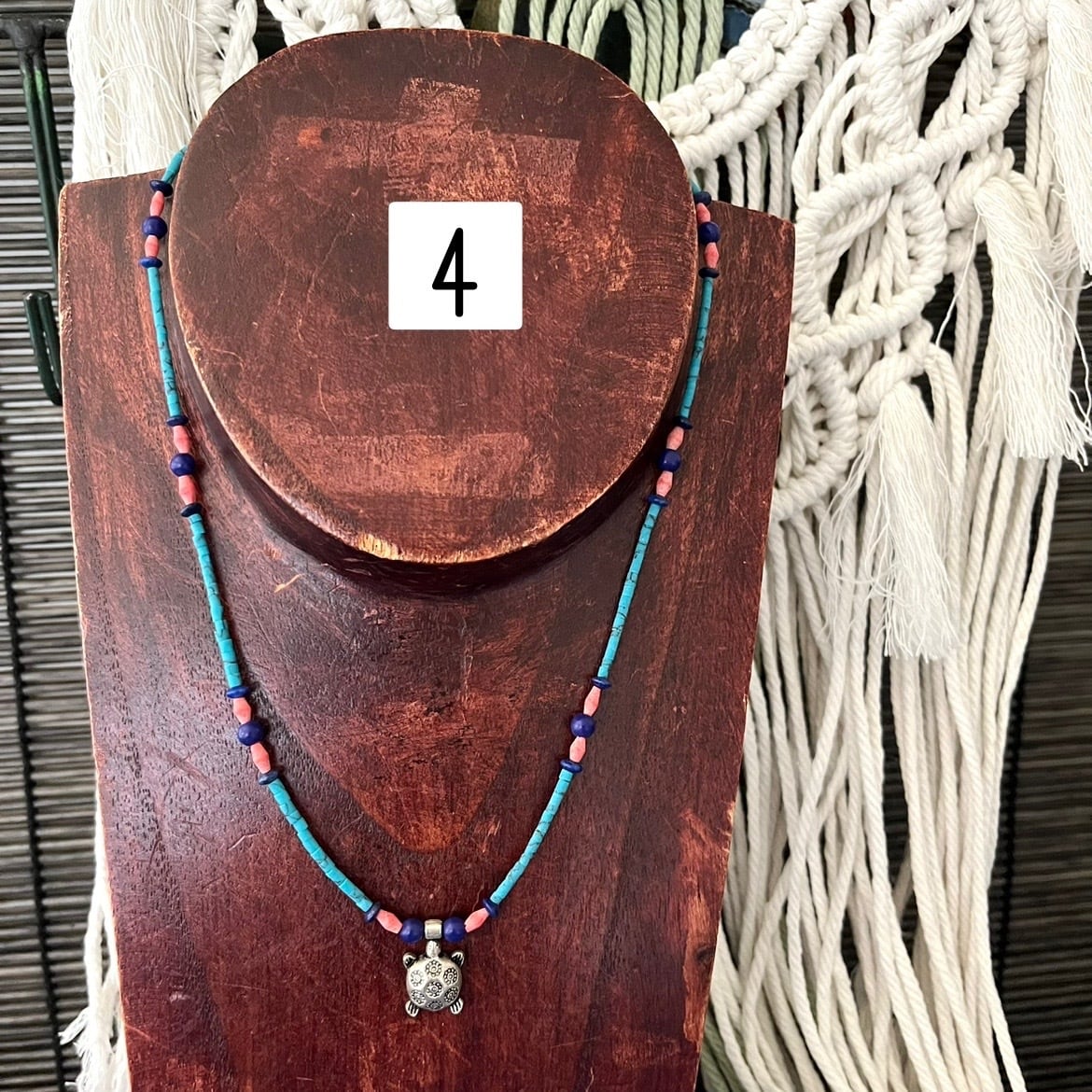 ターコイズネックレストップ付き | アジアン雑貨ルチュ