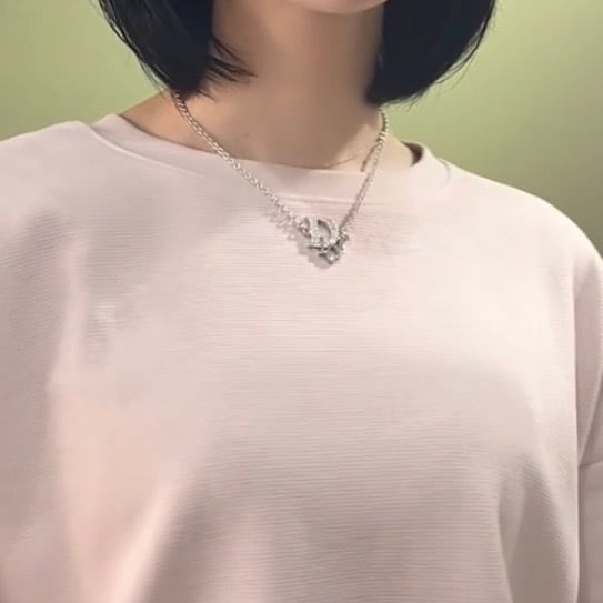 Christian Dior】2240 DIOR ディオールロゴ ラインストーンネックレス