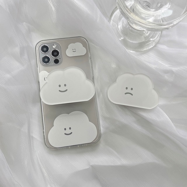 Cloud pattern grip clear iphone case