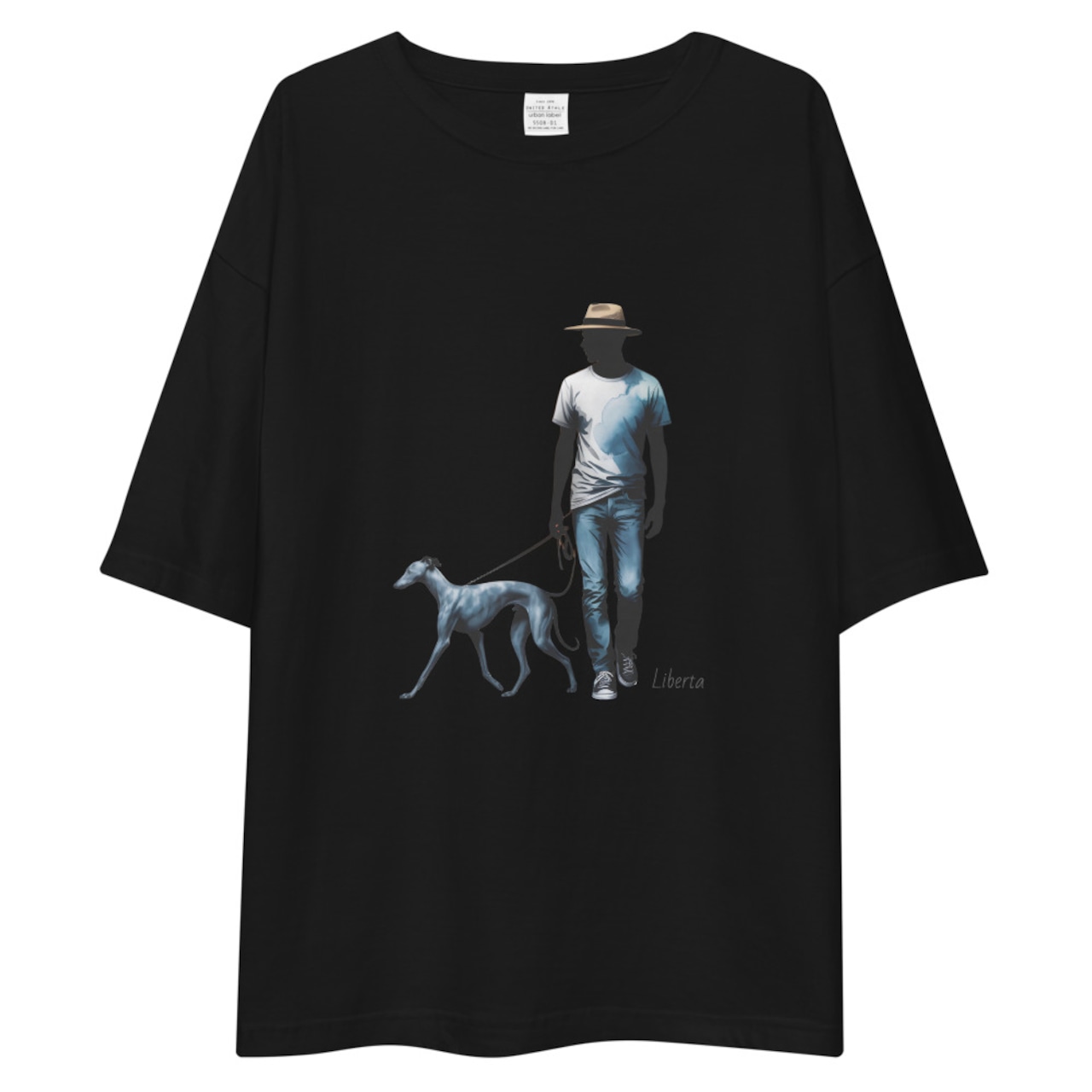 watercolor silhouette No4 ユニセックス ビッグシルエット Tシャツ A0103