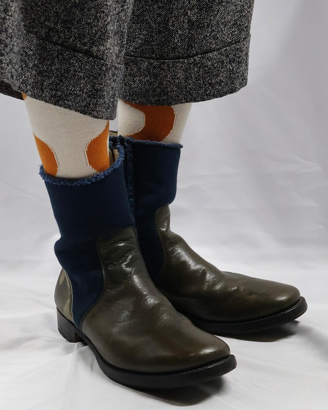 【wjk】Patchwork Design Heel Boots