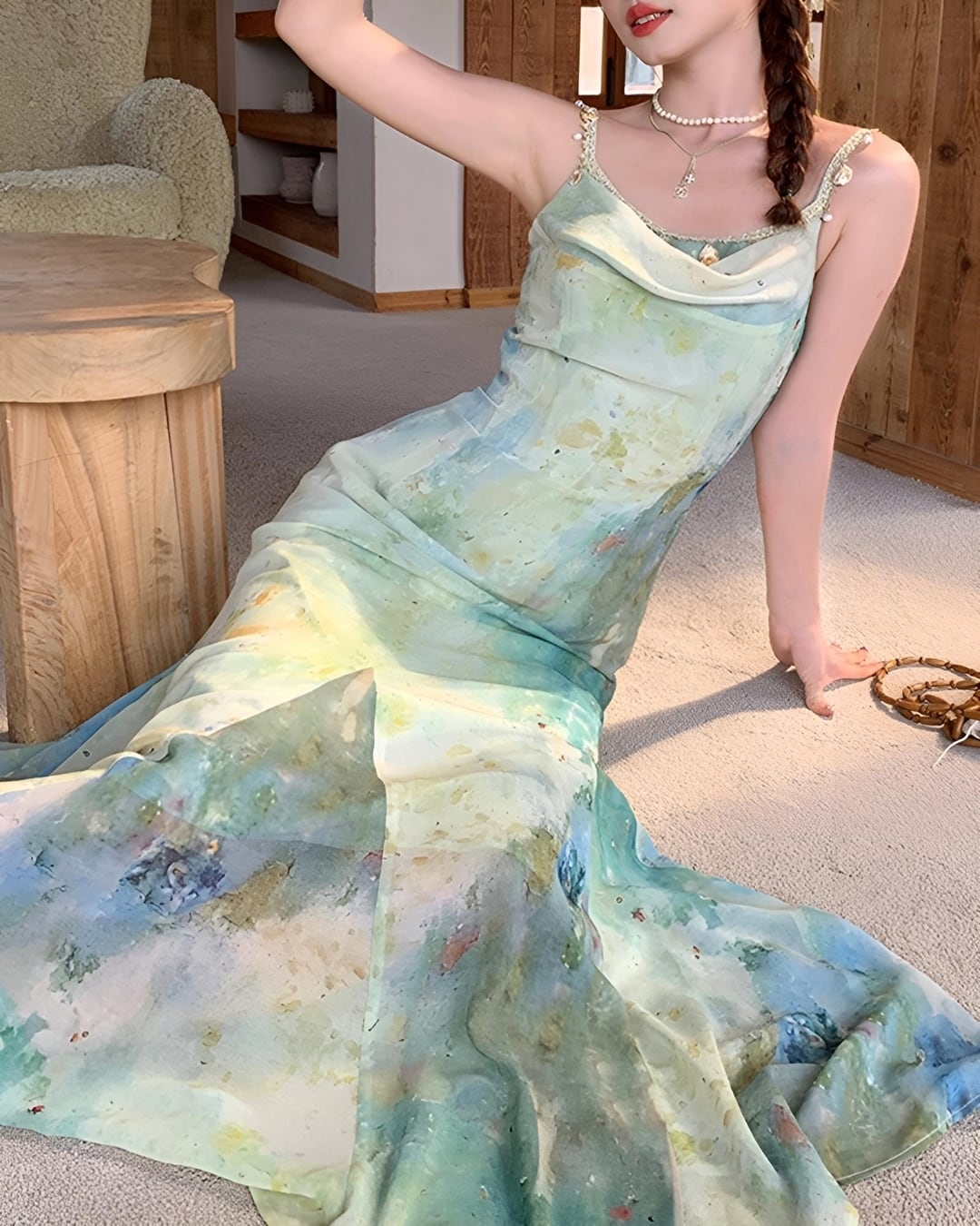 ウォーターカラーシェルワンピース 2502047