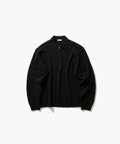 【ATON】WOOL MINI BOUCLE ZIP UP POLO SWEATER