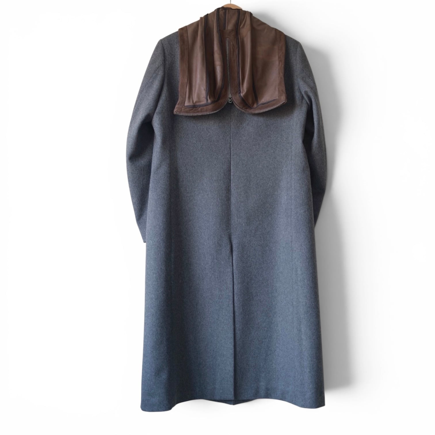 KHOKI  [SUEDE HOODED WOOL COAT]