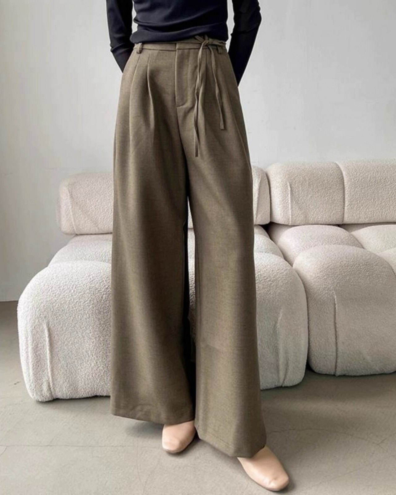 ドレープストレートワイドパンツ 2color A0544 - 7