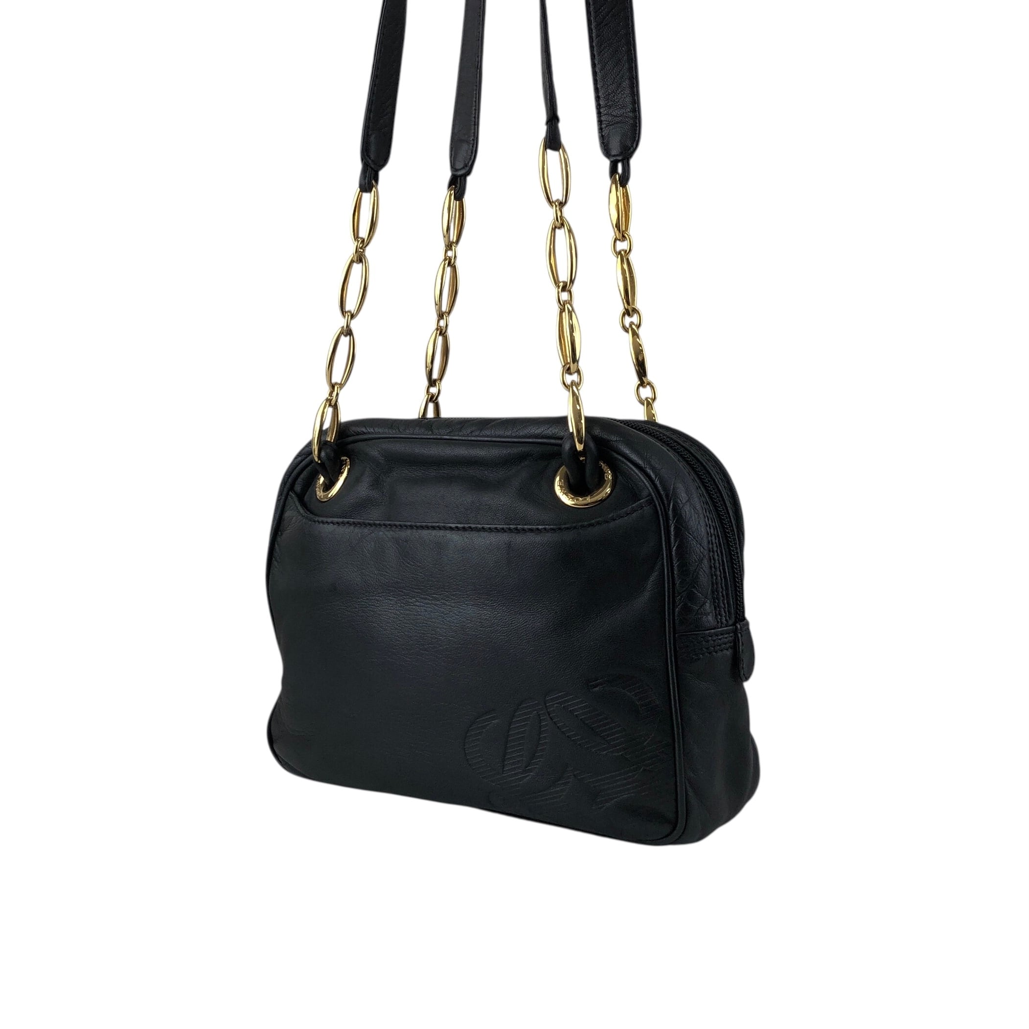 LOEWE ロエベ ハンドバッグ ブラック アナグラム型押し ナッパレザー