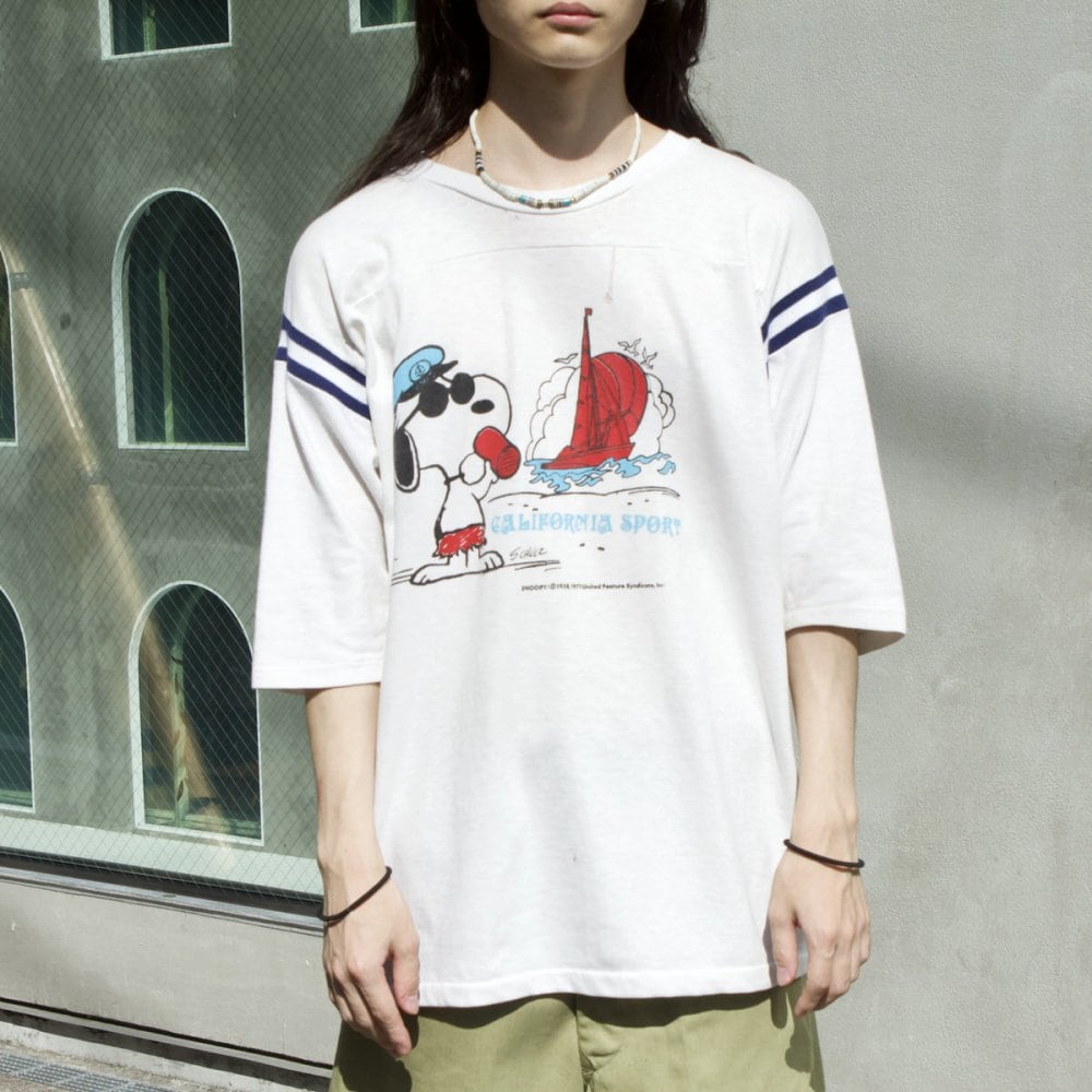 Snoopy Vintage Football T-shirt [CALIFORNIA SPORT] [ARTEX Late
