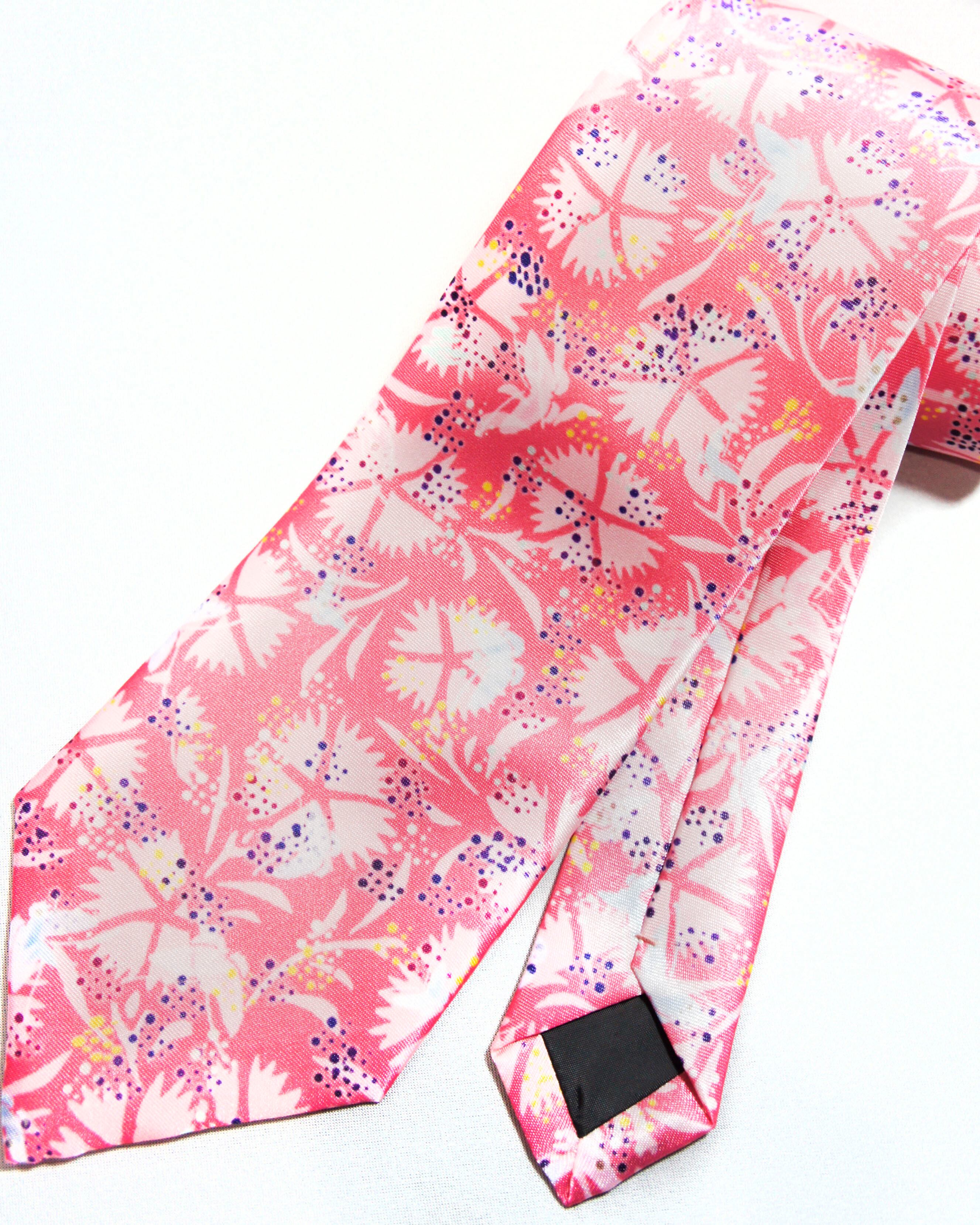 mushroomネクタイ【一点物】【個性派】【和柄シリーズ】ピンク