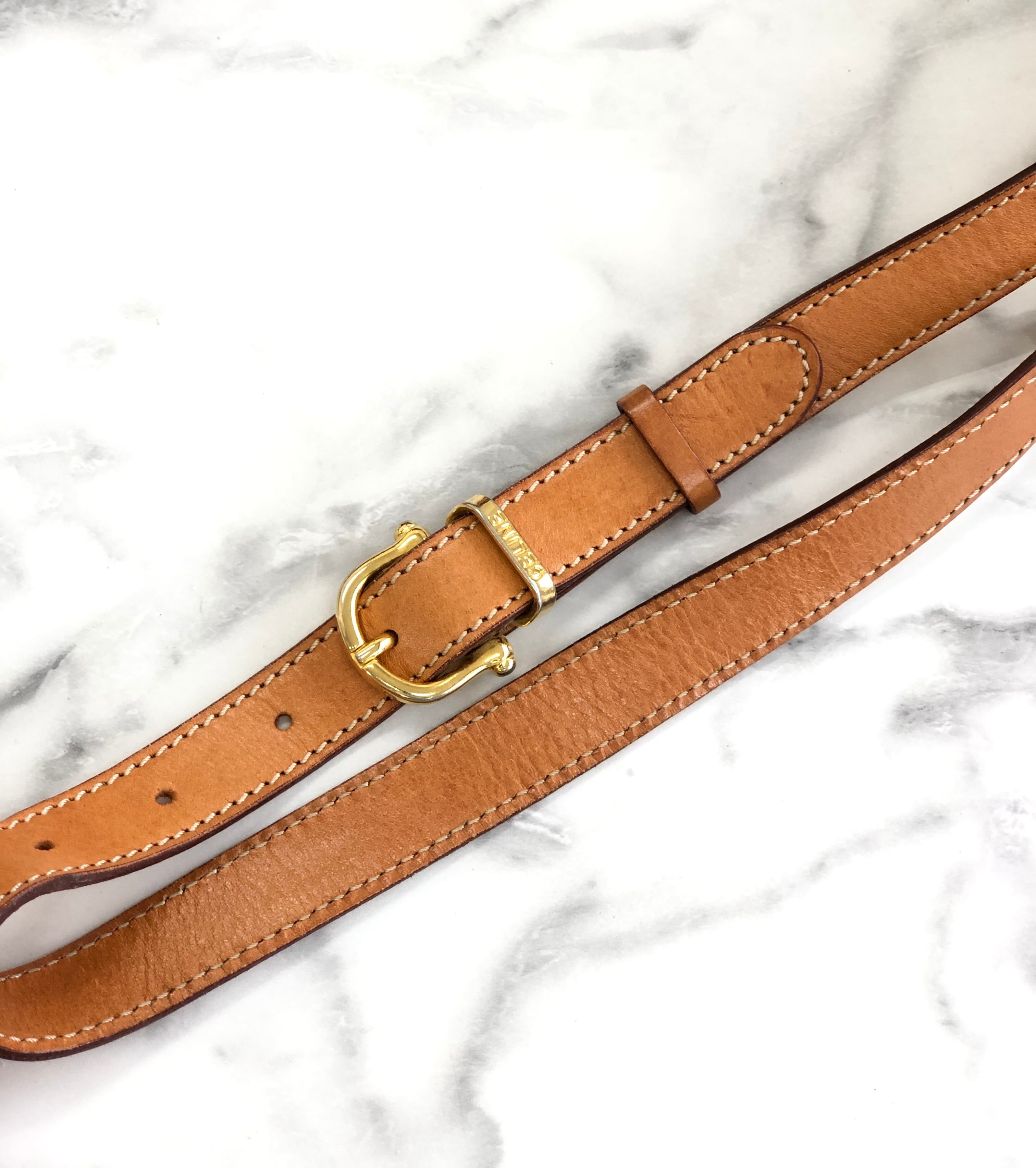 CELINE セリーヌ マカダム ブラゾン型押し フロントベルト クロス