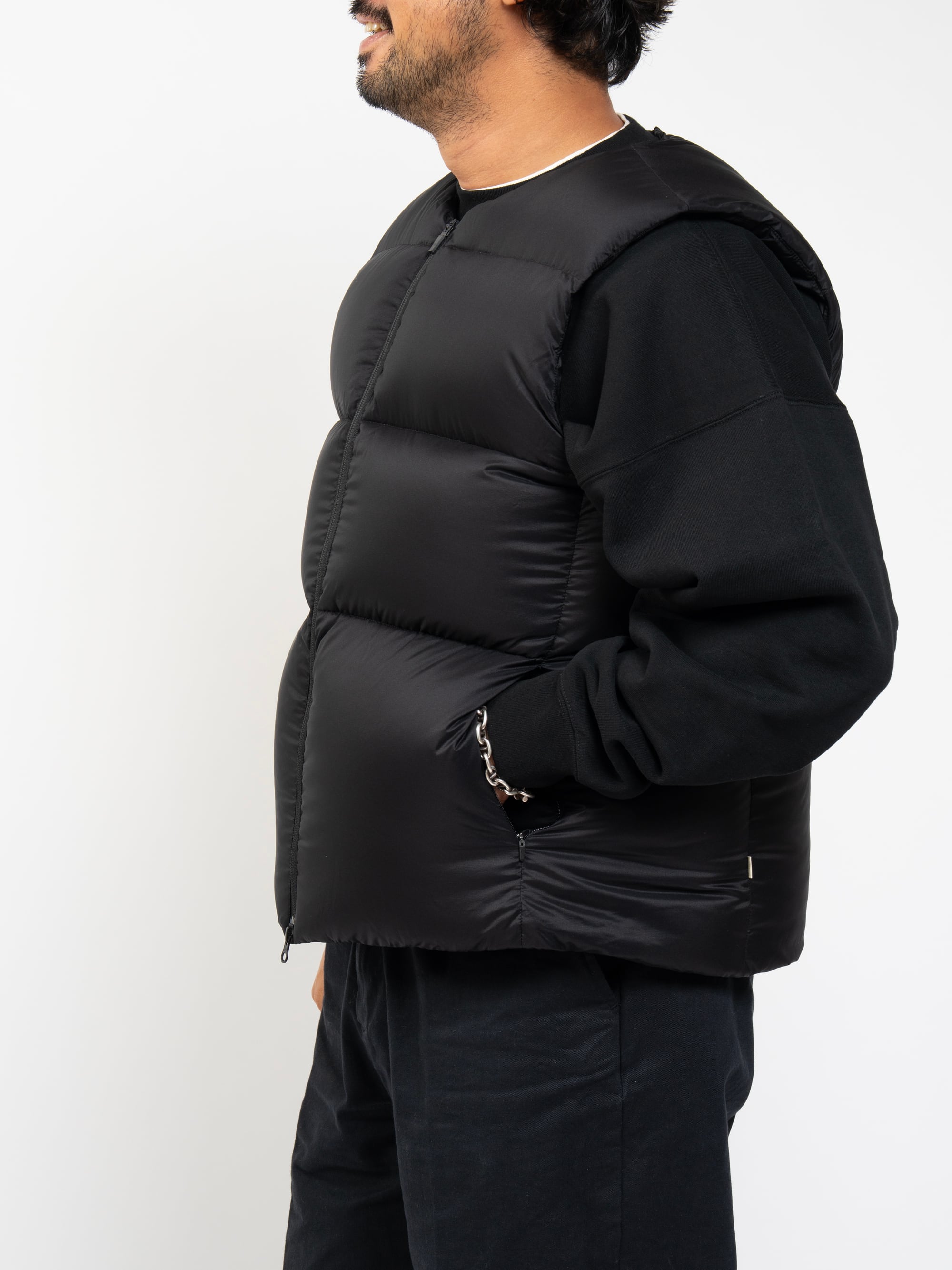 Collarless Goose Down Vest | OVY