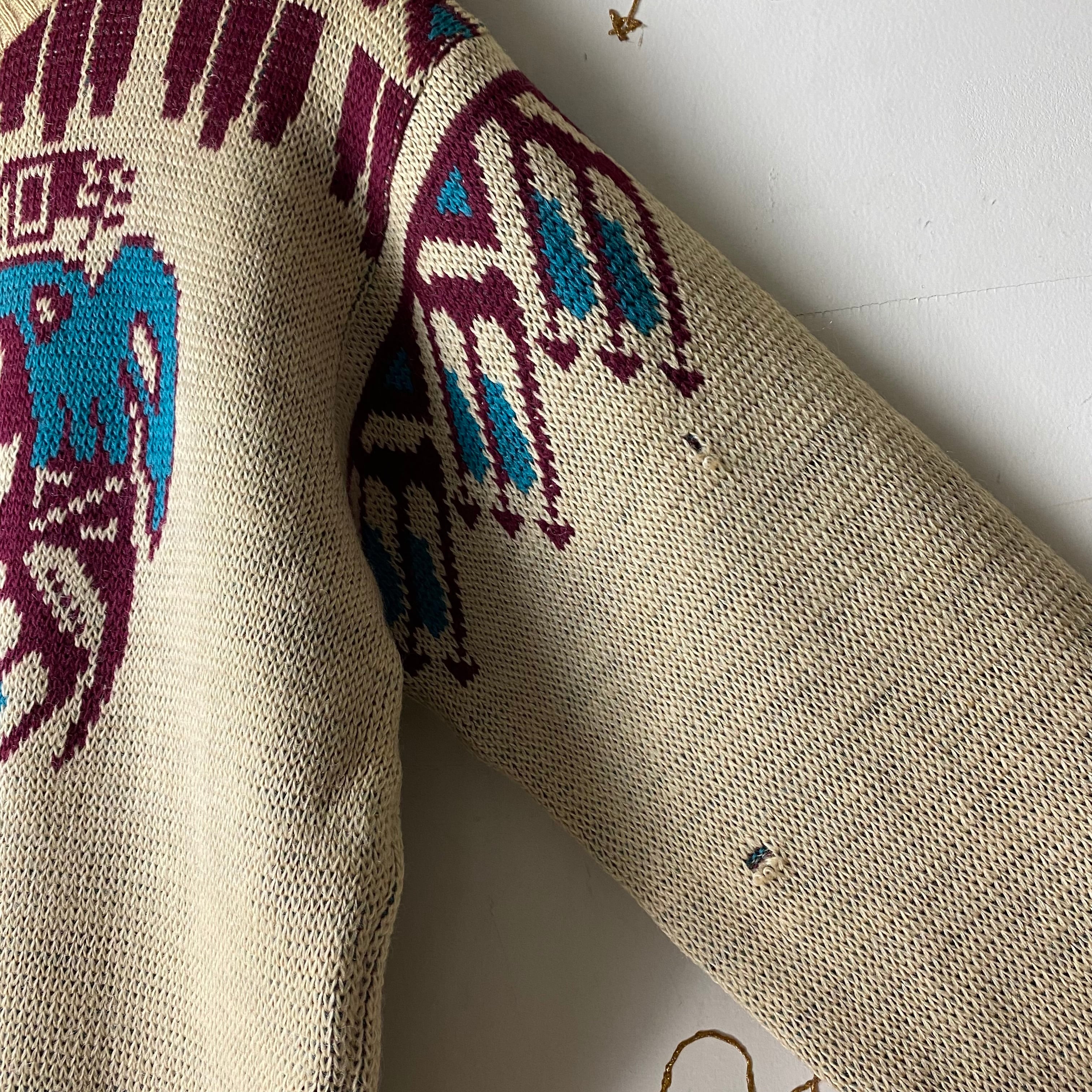 vintage 1940's JANTZEN jacquard sweater “Aztec” | NOIR ONLINE