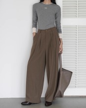 Tuck drape wide Slacks T20314