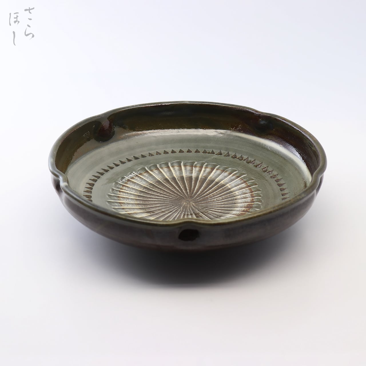 小鹿田焼 小袋窯 7寸梅鉢 打ち刷毛目/飛びかんな 幅約21.5cm 陶器 和食器 民藝