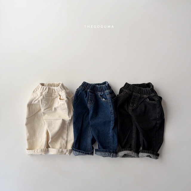 【取寄】the goguma｜thick fleece denim pants｜裏起毛デニムパンツ｜XS-JS｜1-8y｜25 winter
