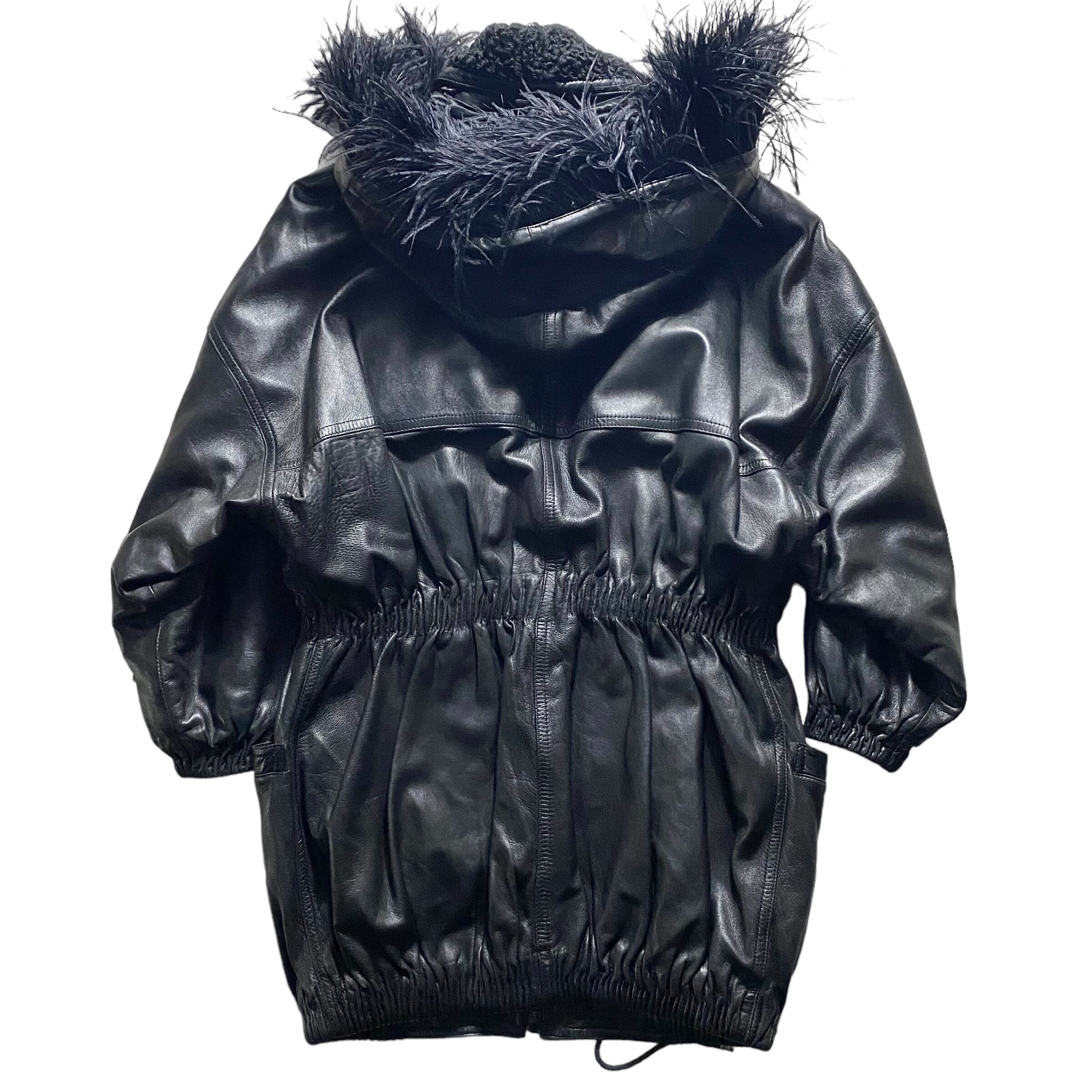 Gianni Versaceレザージャケット ブラック系 レディース GIANNI VERSACE ジャンニ ヴェルサーチ 80's ビンテージ キモノ