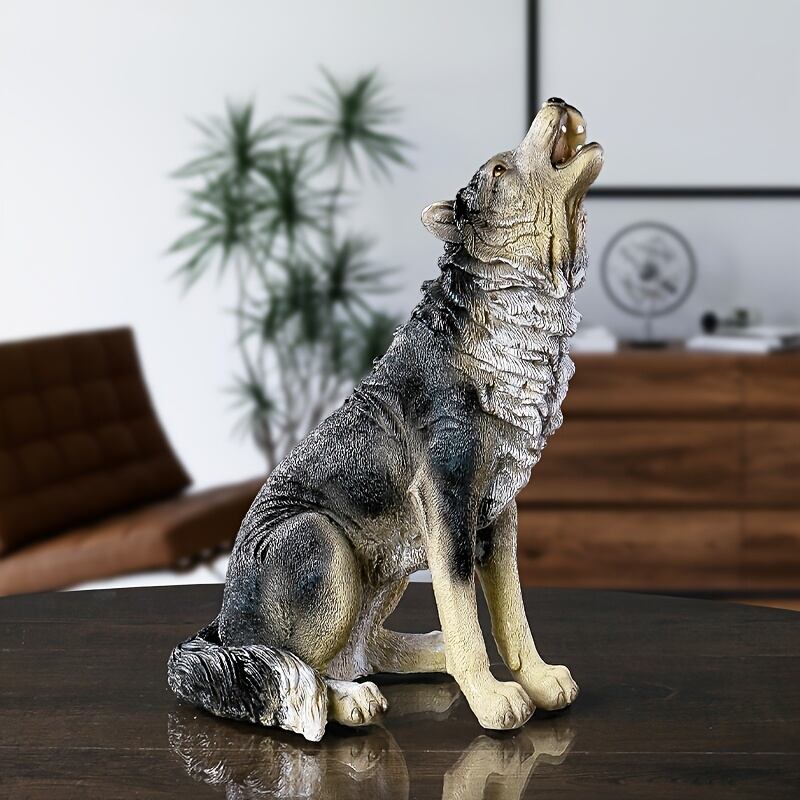 オブジェ オオカミ リアル 樹脂製 おしゃれ インテリア 狼 置物