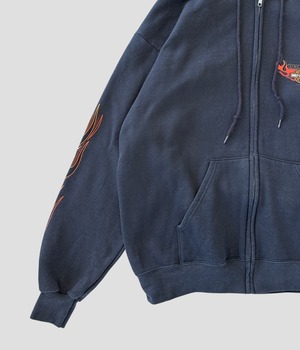 -Harley Davidson- Vintage 00s L Print Zip Hoodie