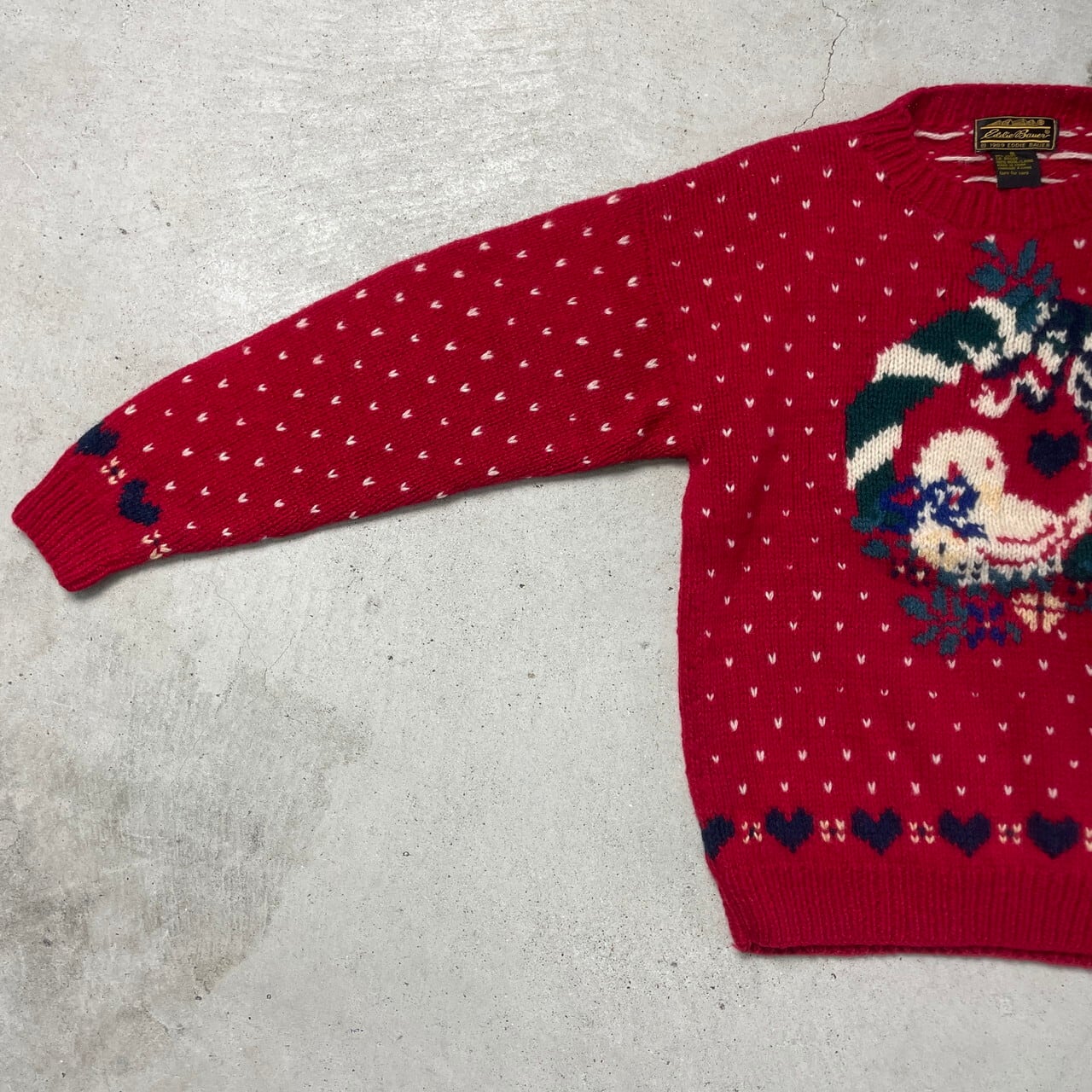 90s エディーバウアー Eddie Bauer バーズアイ ニット ウール 90年代 Eddie Bauer エディーバウアー バーズアイ柄 ウールニット